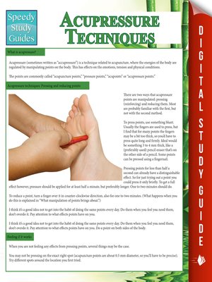 cover image of Acupressure Techniques